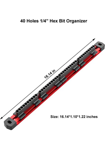 1/4 Altıgen Uç Düzenleyici, 40 Delikli Kayar Tornavida Ucu Rayı Tutucu (Yurt Dışından) fiyatları