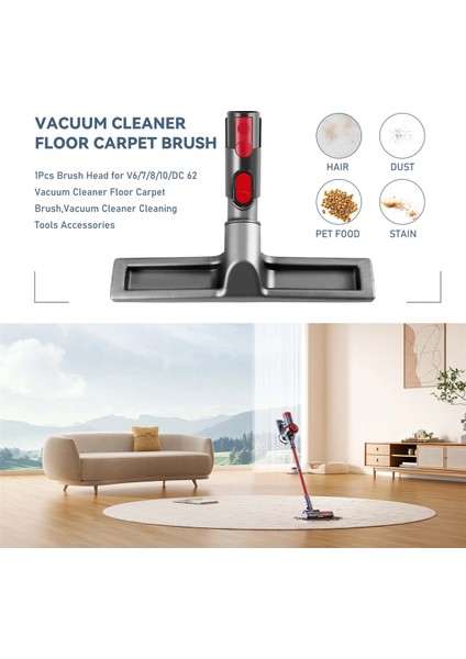 Dyson V6/7/8/10/dc 62 Elektrikli Süpürge Zemin Halı Fırçası Için 1 Adet Fırça Başlığı, Elektrikli Süpürge Temizlik Aletleri Aksesuarları (Yurt Dışından) fırsatları