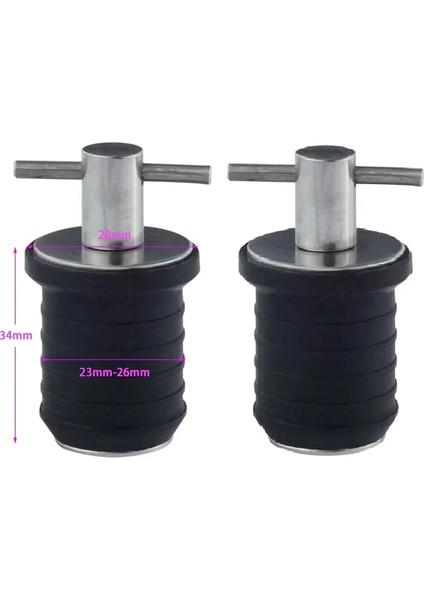 2 Adet 304 Paslanmaz Çelik ve Kauçuk T Saplı Büküm Tipi Tahliye Tapası (Yurt Dışından) fiyatları