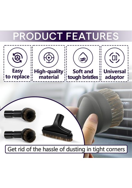 At Kılı Fırça Vakum Eklenti Seti - Yuvarlak Vakum Eklentileri - Zemin Fırça Eklentisi - 1 1/4 Inç Adaptör Dahil (Yurt Dışından) fırsatları