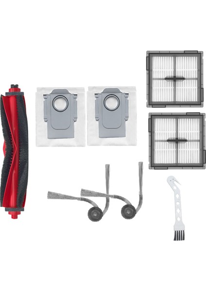 Roborock Q10 Pf /Q10 Pf+ Süpürge Robotu Aksesuarları Için 8 Adet Silindir Yan Fırça Hepa Filtre Pedi Toz Torbası (Yurt Dışından)