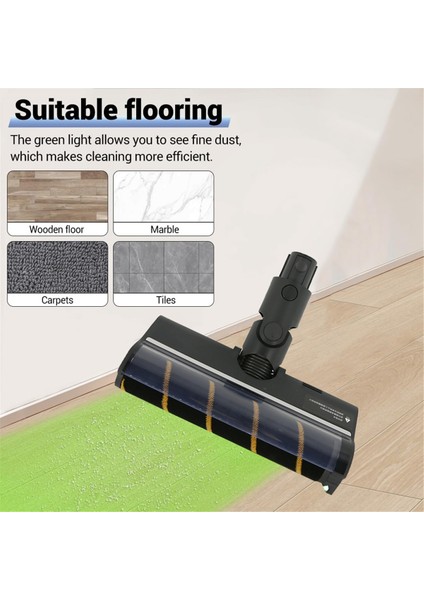Dreame R20 V12 Pro V16S T20 T30 El Tipi Kablosuz Elektrikli Süpürge Sert Zemin Fırça Başlıkları Yeşil Işıklı (Yurt Dışından) fırsatları