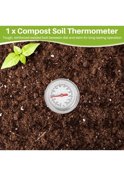 Kompost Toprak Termometresi 50 cm Uzunluk Paslanmaz Çelik Ölçüm (Yurt Dışından) fırsatları