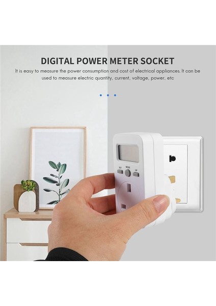 Güç Ölçer Tak-Çıkar Priz Elektrik Wattmetre Enerji Monitörü Ingiltere Fişi (Yurt Dışından) fiyatları