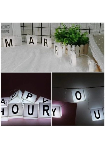10LU Lightbox Işıklı Harf Mesaj Panosu Dekoratif Harf Işık Zinciri modelleri
