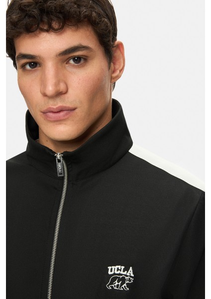 Halston Siyah Fermuarlı ve Cepli Baskılı Standard Fit Erkek Sweatshirt fiyatları