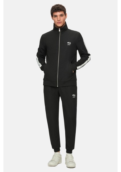 Halston Siyah Fermuarlı ve Cepli Baskılı Standard Fit Erkek Sweatshirt fırsatları