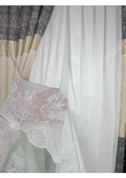 Ahenk Etek Bambu Tül Perde | Ağır Gramajlı, 1/3 Sık Pileli, Ütü Gerektirmez