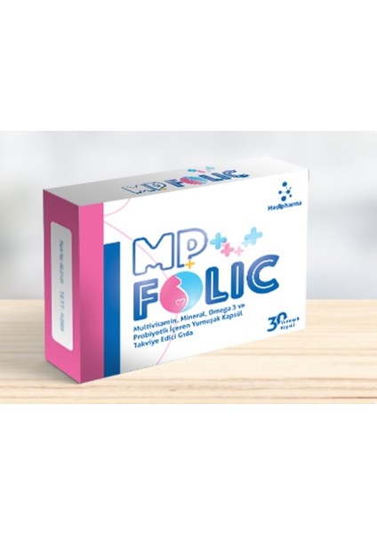 Mp Folic 30 Tablet Multivitamin, Mineral, Omega-3 ve Probiyotik Içeren Takviye Edici Gıda