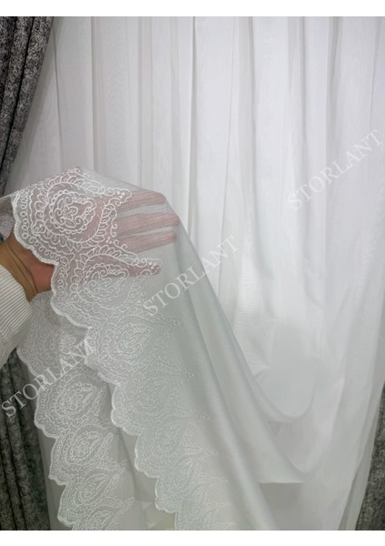 Diora Etek Bambu Tül Perde | Ağır Gramajlı, 1/3 Sık Pileli, Ütü Gerektirmez L Tüm Odalara Uygun