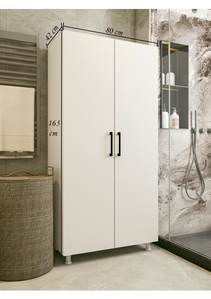 Çok Amaçlı Dolap Beyaz Banyo Düzenleyici Kiler Dolabı Kova Süpürge Deterjan Dolabı modelleri