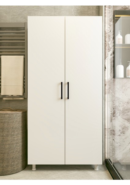 Çok Amaçlı Dolap Beyaz Banyo Düzenleyici Kiler Dolabı Kova Süpürge Deterjan Dolabı fırsatları