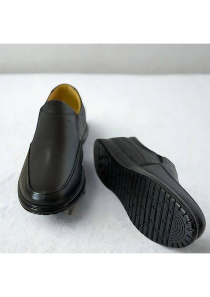 Erkek Hakiki Deri Ultra Rahat Ortapedik Kauçuk Taban Günlük Siyah Ultra Rahat Günlük Siyah Ayakkabı indirimleri