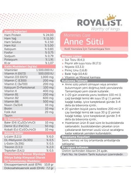 Mommies Care Anne Sütü – Yavru Kediler Için Tamamlayıcı Süt Tozu | 200G + Biberon Seti modelleri