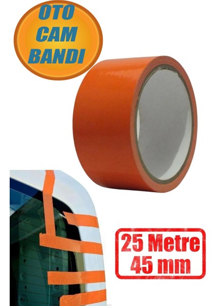 Araba Araç Oto Cam Sabitleme Tamir Montaj Bandı Iz Bırakmaz Maskeleme Güçlü Bant 45 mm x 25 Metre