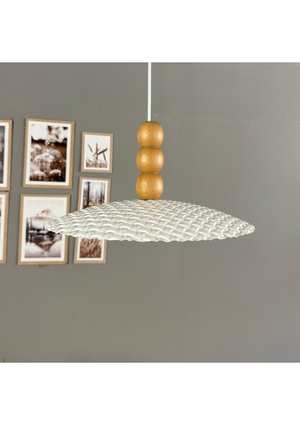 Zetra Beyaz Metal Tekli Avize Üçlü Ahşap Boncuk Başlık Mutfak Modern Dekoratif Sarkıt Aydınlatma fırsatları