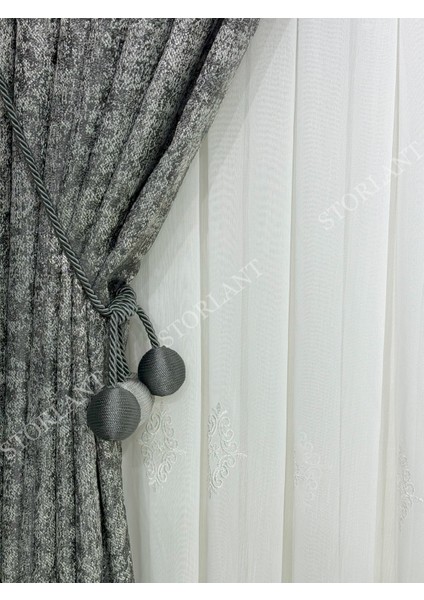 Efsun Krem Bambu Serpme Tül Perde | Ağır Gramajlı, 1/3 Sık Pileli, Ütü Gerektirmez indirimleri