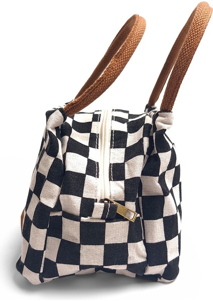 Dama Desenli Siyah Isı Yalıtımlı Beslenme, Yemek Çantası fırsatları