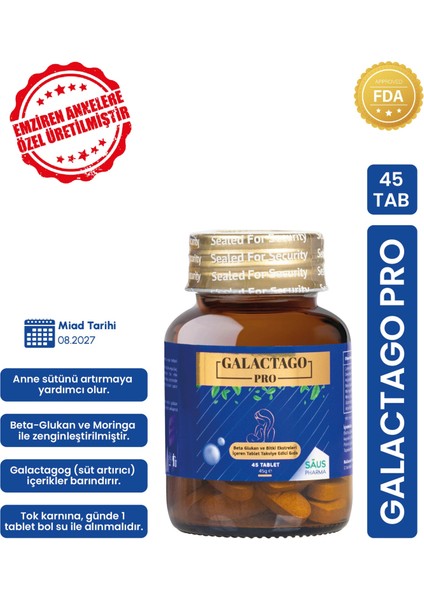 Pro Süt Arttırıcı 45 Tablet