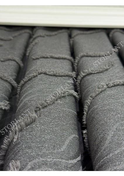 Puffy Aqua Gri Fon Perde – Lüks Tek Kanat, 1/3 Sık Pile, Aksesuar Hediyeli modelleri