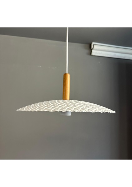 Zetra Beyaz Metal Avize Tekli Ahşap Başlık Mutfak Modern Dekoratif Sarkıt Aydınlatma modelleri