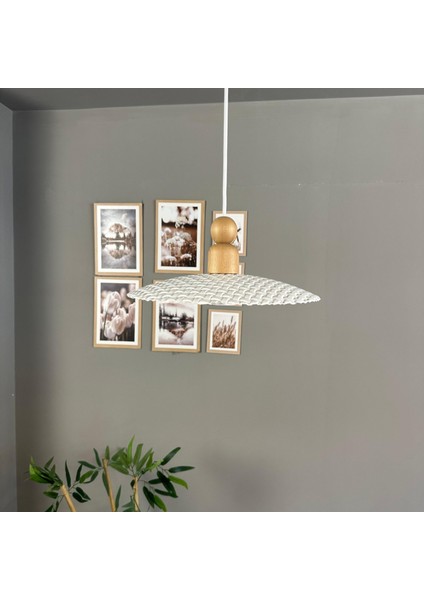 Zetra Beyaz Metal Avize Tekli Kalın Ahşap Boncuk Başlık Mutfak Modern Dekoratif Sarkıt Aydınlatma fırsatları