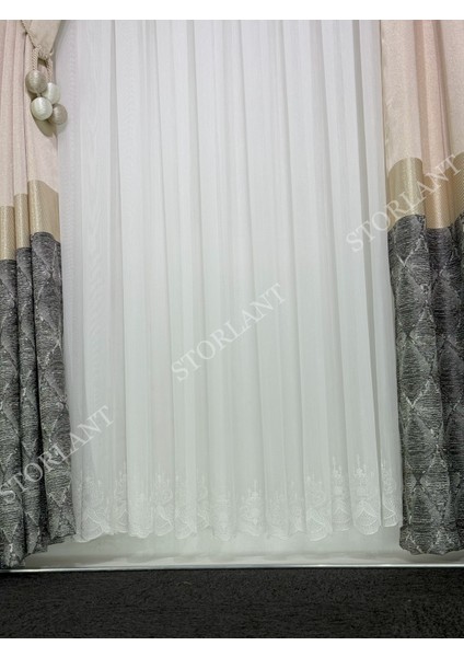 Ahenk Etek Bambu Tül Perde | Ağır Gramajlı, 1/3 Sık Pileli, Ütü Gerektirmez