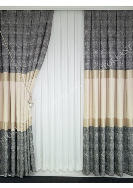 Ahenk Etek Bambu Tül Perde | Ağır Gramajlı, 1/3 Sık Pileli, Ütü Gerektirmez