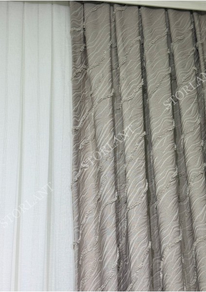 Puffy Aqua Toprak Fon Perde – Lüks Tek Kanat, 1/3 Sık Pile, Aksesuar Hediyeli fiyatları