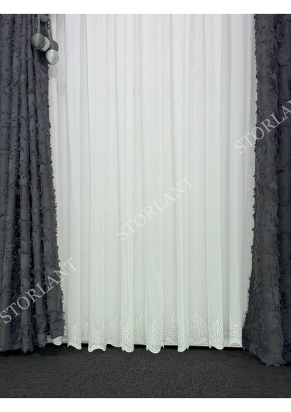 Nuvia Etek Bambu Tül Perde | Ağır Gramajlı, 1/3 Sık Pileli, Ütü Gerektirmez L Tüm Odalara Uygun