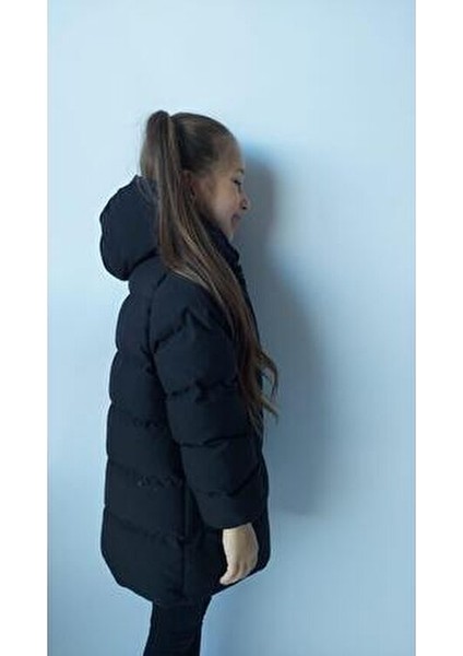 Çocuk Su İtici Rüzgar Geçirmez Peluş İçi Şişme Mont Unisex Midi Uzun Kol