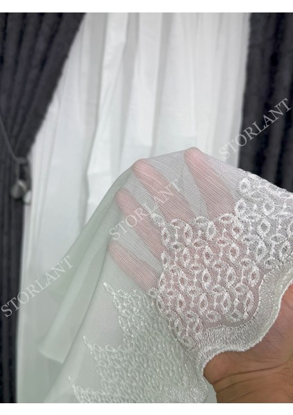 Nuvia Etek Bambu Tül Perde | Ağır Gramajlı, 1/3 Sık Pileli, Ütü Gerektirmez L Tüm Odalara Uygun