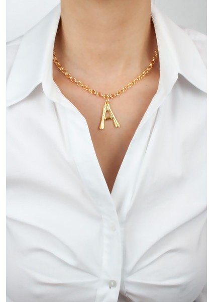 Gold Zincir A Harf Kolye A Harfi