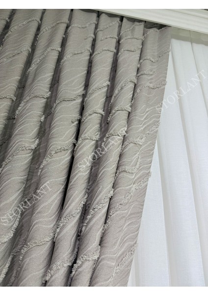 Puffy Aqua Toprak Fon Perde – Lüks Tek Kanat, 1/3 Sık Pile, Aksesuar Hediyeli - Yüksek Kalite fırsatları