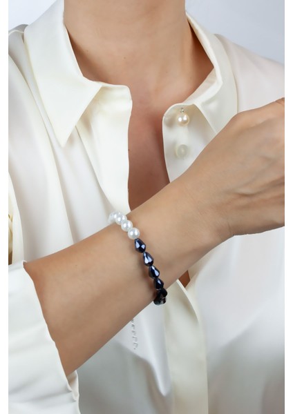 Cam Kristal Cam Inci Kombin Bileklik