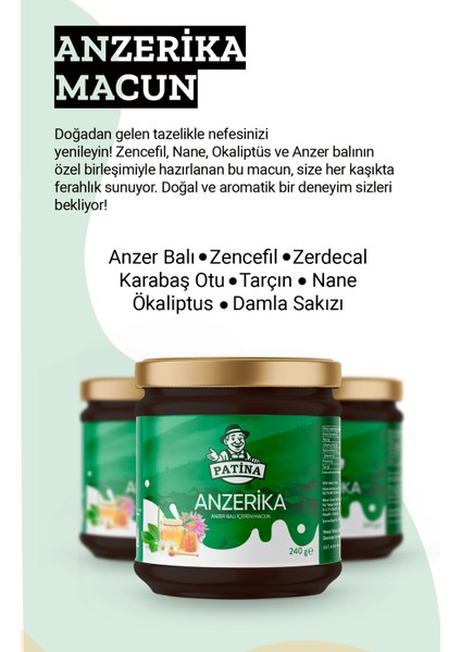 Anzerika - Anzer Balı, Keçiboynuzu Pekmezi, Meyan Kökü Içeren Bitkisel Karışımlı Geleneksel Gıda modelleri