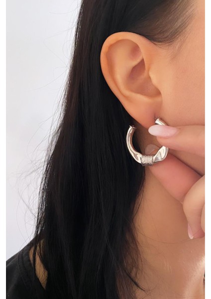 Işlemeli Halka Küpe