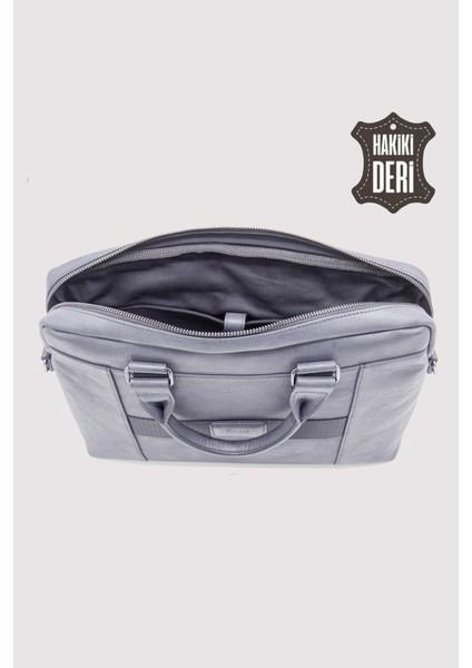 Hakiki Deri Laptop Evrak Çantası Lacivert SMR7644