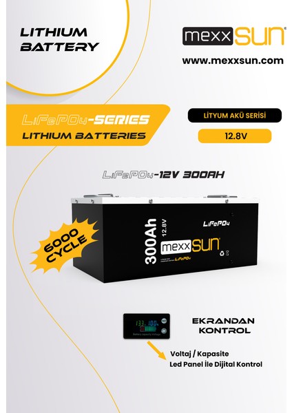 - Inges 12 Volt 300 Amper Lityum Akü - 3.84 Kwh Lifepo4 Batarya - 12.8 Volt modelleri