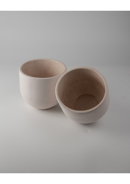 Dekoratif Beton Saksı - Orta Boy Yuvarlak - 15X14CM 2l modelleri