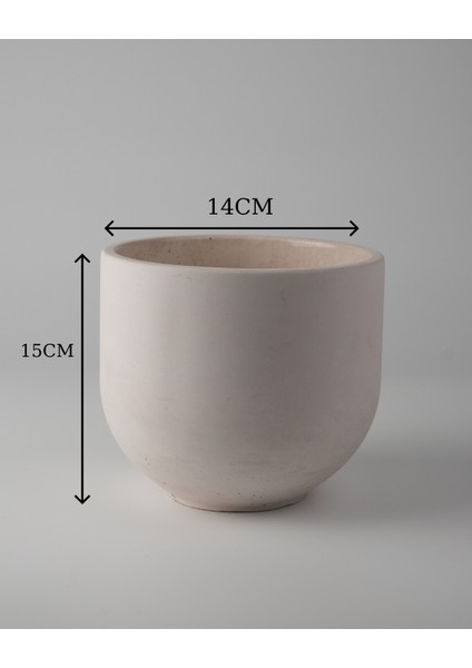 Dekoratif Beton Saksı - Orta Boy Yuvarlak - 15X14CM 2l fırsatları