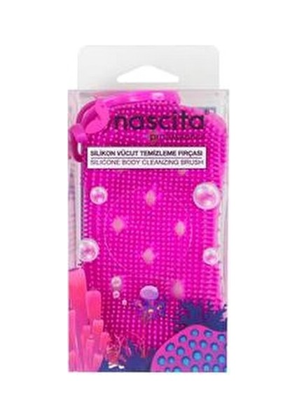 Silikon Vücut Temizleme Fırçası Pratik Kullanım İçin Pembe Renk 03