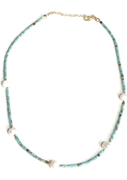 Incilerle Süslenmiş Mavi Kolye