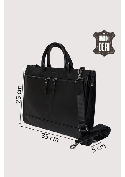 Hakiki Deri Erkek Evrak Çantası Siyah SMR6981 modelleri