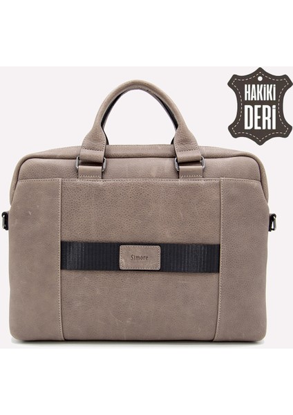 Hakiki Deri Laptop Evrak Çantası Vizon SMR7644 modelleri