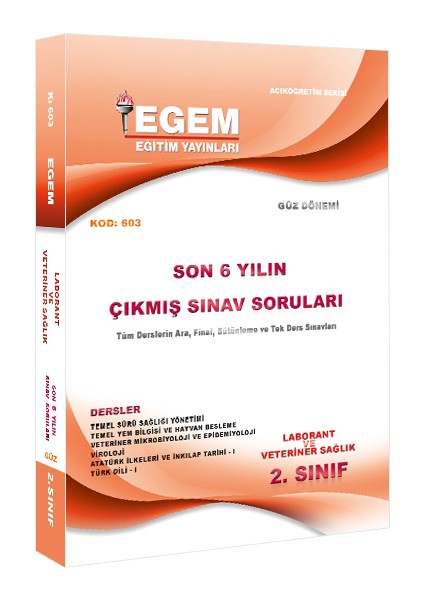 Aöf 2. Sınıf Laborant ve Veteriner Sağlık Güz Dönemi Çıkmış Sınav Soruları ( 2013-2018 )