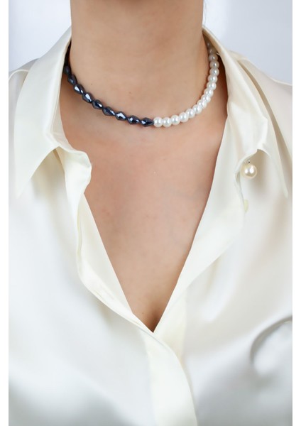 Cam Kristal Cam Inci Kombin Kolye