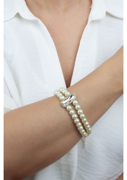 Cam Inci Zirkon Taşlı Kristal Bileklik