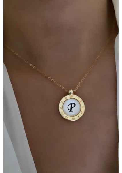 Ince Zincirli Harf Kolye P Harfi