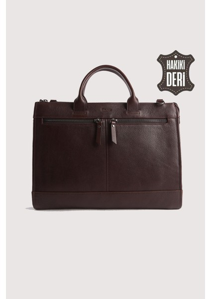 Hakiki Deri Erkek Evrak Çantası Kahverengi SMR6981
